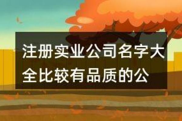 如何为实业公司选择一个吸引人的名字