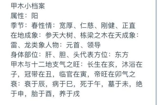 甲木十天干深度剖析：如何影响你的命运