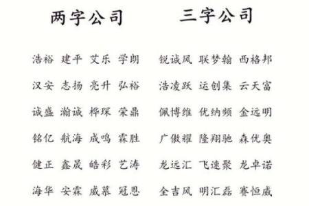 一张表搞定公司名字选择，省时省力