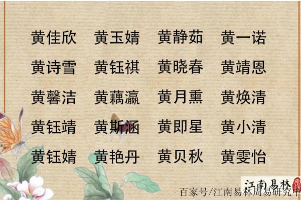 黄姓起名要点，选个完美名字的秘诀