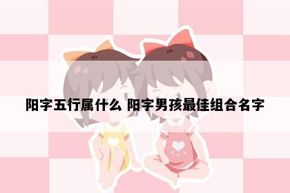 阳字五行属什么 阳字男孩最佳组合名字