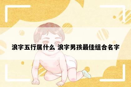 浪字五行属什么 浪字男孩最佳组合名字