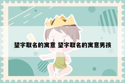望字取名的寓意 望字取名的寓意男孩