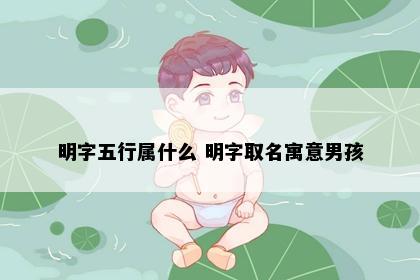 明字五行属什么 明字取名寓意男孩