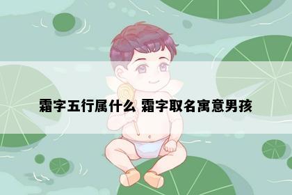 霜字五行属什么 霜字取名寓意男孩