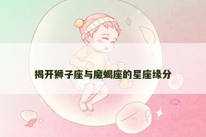 揭开狮子座与魔蝎座的星座缘分