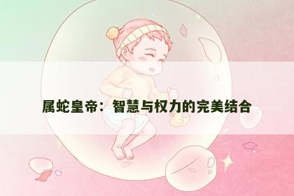 属蛇皇帝：智慧与权力的完美结合