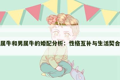 女属牛和男属牛的婚配分析：性格互补与生活契合度