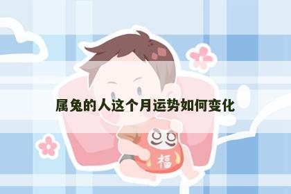 属兔的人这个月运势如何变化