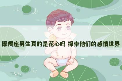 摩羯座男生真的是花心吗 探索他们的感情世界