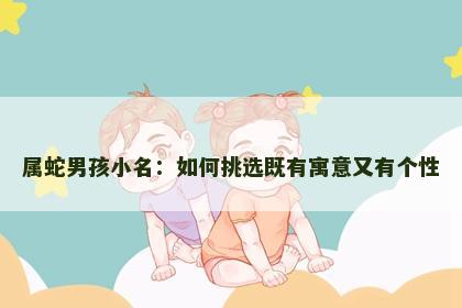 属蛇男孩小名：如何挑选既有寓意又有个性