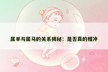属羊与属马的关系揭秘：是否真的相冲