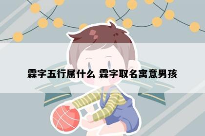 霖字五行属什么 霖字取名寓意男孩