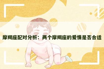 摩羯座配对分析：两个摩羯座的爱情是否合适