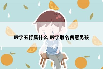 吟字五行属什么 吟字取名寓意男孩