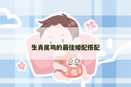 生肖属鸡的最佳婚配搭配