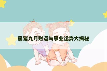 属猪九月财运与事业运势大揭秘