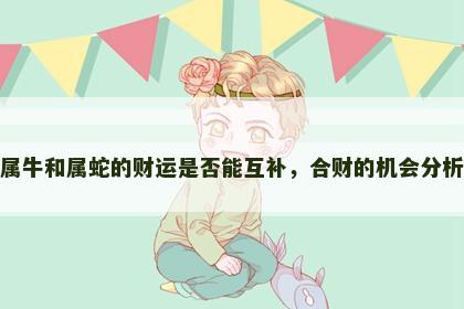 属牛和属蛇的财运是否能互补，合财的机会分析