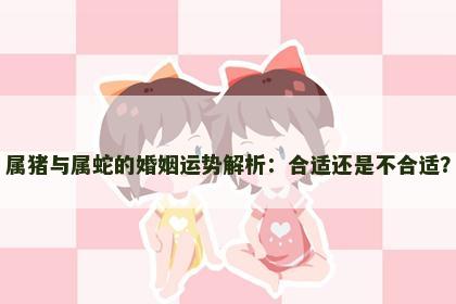 属猪与属蛇的婚姻运势解析：合适还是不合适？