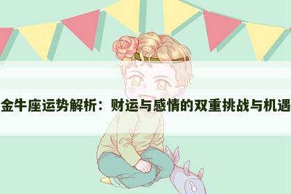金牛座运势解析：财运与感情的双重挑战与机遇
