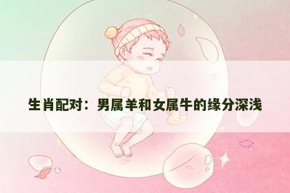 生肖配对：男属羊和女属牛的缘分深浅