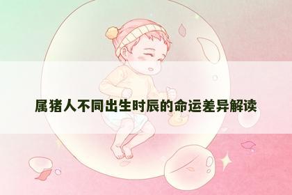 属猪人不同出生时辰的命运差异解读