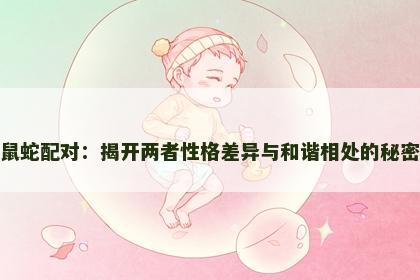 鼠蛇配对：揭开两者性格差异与和谐相处的秘密