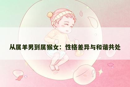 从属羊男到属猴女：性格差异与和谐共处