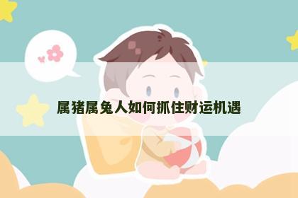 属猪属兔人如何抓住财运机遇