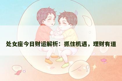 处女座今日财运解析：抓住机遇，理财有道