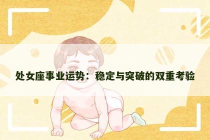 处女座事业运势：稳定与突破的双重考验