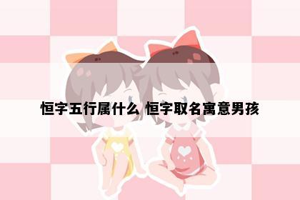 恒字五行属什么 恒字取名寓意男孩