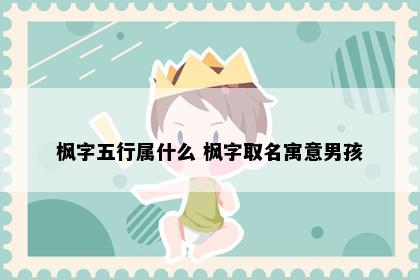 枫字五行属什么 枫字取名寓意男孩