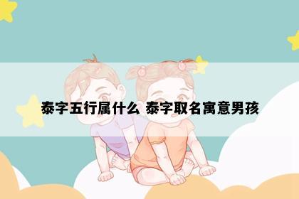泰字五行属什么 泰字取名寓意男孩