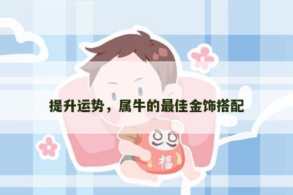 提升运势，属牛的最佳金饰搭配