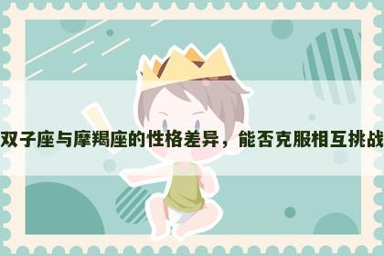 双子座与摩羯座的性格差异，能否克服相互挑战