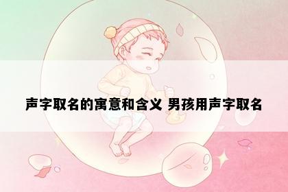 声字取名的寓意和含义 男孩用声字取名