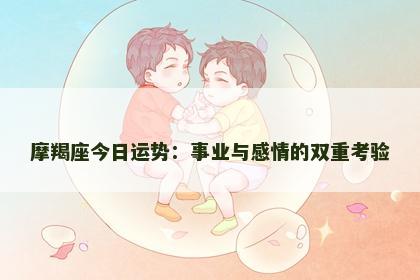 摩羯座今日运势：事业与感情的双重考验