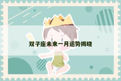 双子座未来一月运势揭晓