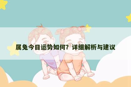 属兔今日运势如何？详细解析与建议