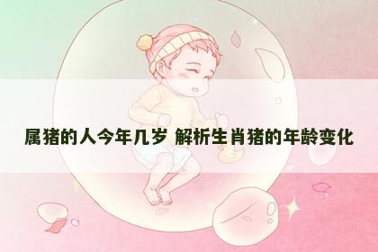 属猪的人今年几岁 解析生肖猪的年龄变化