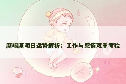 摩羯座明日运势解析：工作与感情双重考验