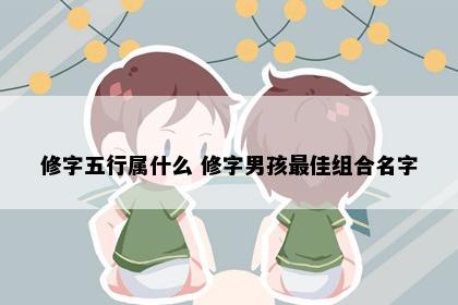 修字五行属什么 修字男孩最佳组合名字