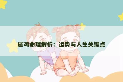 属鸡命理解析：运势与人生关键点