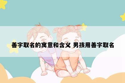 善字取名的寓意和含义 男孩用善字取名