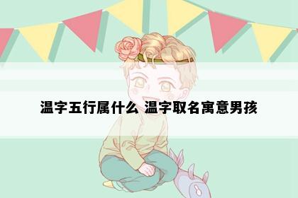 温字五行属什么 温字取名寓意男孩