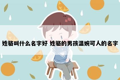 姓骆叫什么名字好 姓骆的男孩温婉可人的名字
